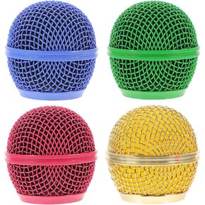 4pcs Microphone Mesh Grill: Metal Microphone Grille Replacement Microphone Grill Heads Color Compatible with SM58