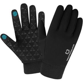 Winter Gloves Touchscreen Slightly Waterproof Thermal Warm Anti Slip Running Cycling Gloves Windproof Glove with Elastic Cuffs for Men Women