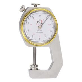 HARFINGTON Metal Dial Thickness Gauge 0-20mm | 0.1mm Mechanical Thickness Tester Gauge Flat Head for Measure Leather, Paper, Sheet Metal