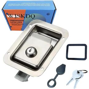 WJSKDQ مطابقة RV Truck Door Tool Tool Box Lock Standard Flush Platch with Gasket Stainsal Paddle Handle مقبض قفل قفل مع مفاتيح Caravan Truck Camp Motor -Home Patrol Car 1PC