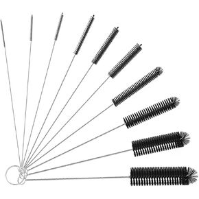 ORIA Cleaning Brush Set, Bottle Brush Cleaner, 9.8 inch Tube Brushes, Water Bottle Cleaning Brush, Kitchen Wire Scrub Set for Lab Clean, Drinking Straw, Wine Bottle, Cup, Pipes, Keyboard, Set of 10