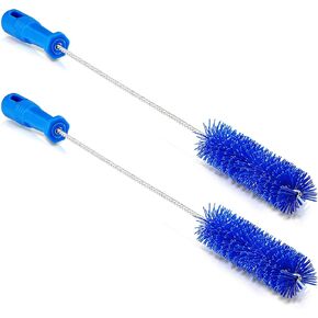 Baderke 2 Pieces Blue Tube Cleaning Brushes Tube Cleaning Brush Shower Drain Brush Pipe Brush for Cleaning Drains Long Brush Plastic Brush Flexible Cleaning Tool (1.5 Inch)