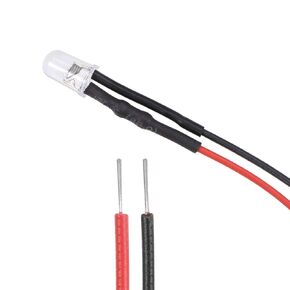 uxcell 15Pcs DC 6V 5mm Pre Wired LED, Flashing Bi-Color (Red&Blue Changing) Light Round Top Clear Lens, Light Emitting Diodes with Edge