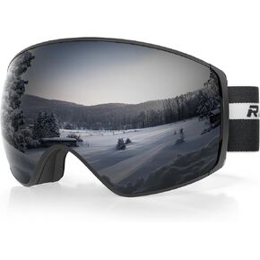 Ski Goggles Pro for Men Women, Magnetic Ski Goggles With Detachable Anti Fog Lens 100% UV Protection OTG Ski Goggles