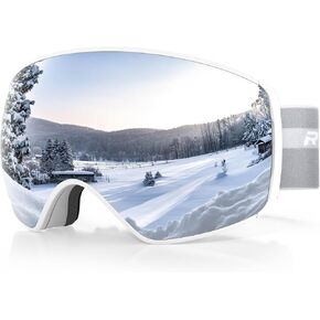 Ski Goggles Pro for Men Women, Magnetic Ski Goggles With Detachable Anti Fog Lens 100% UV Protection OTG Ski Goggles