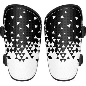 Shin Guards Soccer for Boys Girls and Youth, Shin Pads Shin Guard Protection(Large) Black and White