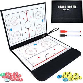 LEAP Ice Hockey Coach Board Folding Board Portable with Magnetic Markers and Dry Erase Surface