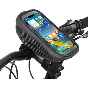 Bike Phone Holder Bag Handbar ، Pike Pike Pike Plice Case Accessories شاشة تعمل باللمس حساسة متوافقة مع iPhone 14 Pro أدناه 6.5 "(أسود)