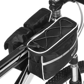 bike top tube bag, Cycling Bike Top Tube Bag with Rain Cover Waterproof Mountain Bicycle Front Frame Pannier Bag Pack