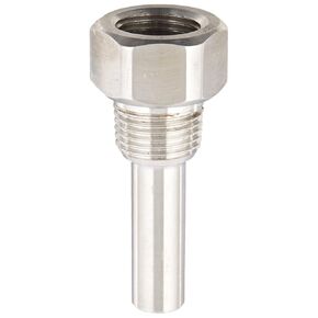 PIC Gauges TW-SS02-22S2 316 SS Standard Thermowell for Industrial Bimetal Thermometers, Stepped Style, 2-1/2" Stem Length, 1/2" NPT x 1/2" NPT, 0.260" Bore Diameter