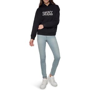 DKNY Women's Sweatshirt Warm Trendu Rhinestud Tops