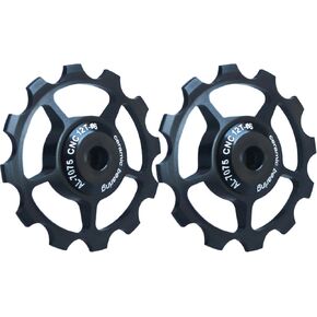 2pcs Bicycle Rear Derailleur Pulley, 10T/11T/12T/13T/14T/15T/16T/17T Aluminum Alloy Jockey Wheel Ceramic Guide Pulley Bike Guide Roller Wheel for 4/5mm Guide Wheel