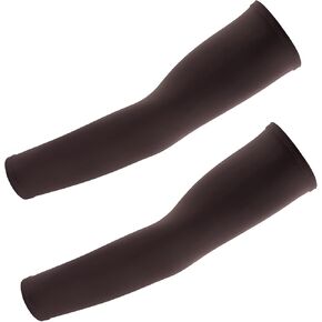 Beauty7 Full Arm Sleeve 2PCS Arm Compression Sleeve UV Protection Cycling Running Brown Outdoor Sports Tattoo Cover Up