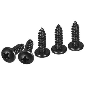 #12x3 Black Screws - 50Pack - 304 Stainless Steel Pan Head Phillips Sheet Metal Screw Self-Tapping Screw Wood Screws Screw