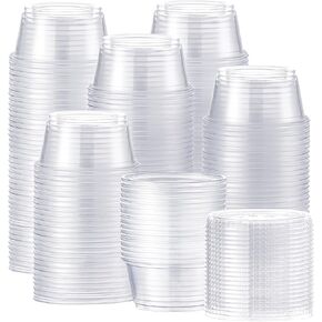 AOZITA 110 set, 2 oz Jello Shot Cups with Lids, Airtight Portion Cups, Stackable Small Plastic Containers with Lids