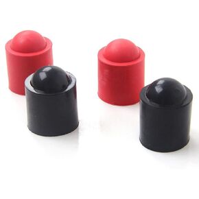 Teensery 4 Pcs Billiard Cue Tip Cover Rubber Protection Cap for Snooker Billiard Pool Cues (Black, Red)
