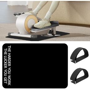 Non-Slip Workout Mat for Under Desk Ellipticals, Exercise Mat for Ellipse Leg Exerciser Machine, Apply to Foot & Leg Pedal Exerciser for Seniors Fitness, Enhanced Stability & Floor Protection, black or grey 2 colors