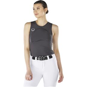 EvoShield Women's Racerback Chest Guard Sleeveless Shirt - Grey, Small