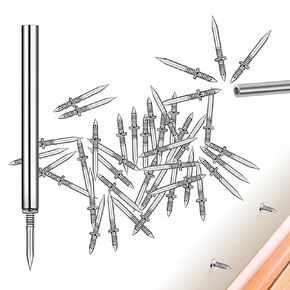 Double-Head Skirting Thread Seamless Nail,Invisible Screws & Nail，Skirting Line Without Marks Nail,Solid Wood Baseboard Double-Headed Nails Equipped with Nail Specific Sleeve Tool