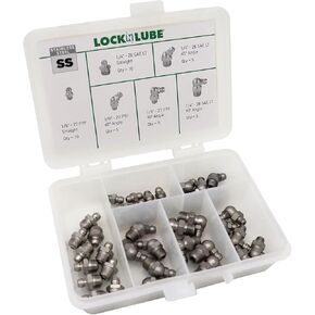 LockNLube LNL140 Stainless Steel SAE Grease Fittings Set