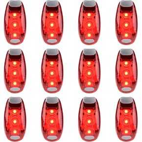 12 Pack Led Safety Light, Safety Light, High Visibility Strobe Running Lights Used for Bicycle, Walking Etc. Clip-On Running Lights Clip to Clothes Strap to Wrist, Bike Or Anywhere