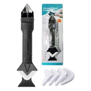 3 in 1 Silicone Caulking Tools, Glass Glue Angle Scraper, Stainless Steelhead Caulk Remover and Sealant Scraper, for Kitchen Bathroom Window and Frames Sealant Seals