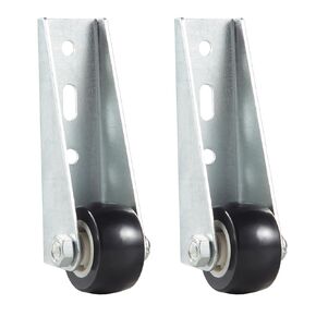 0.9-inch 2PCS Quiet Rubber Caster Wheels, Rolling Casters with Vertical Installation of Extended Bracket, Non-Slip Swivel Heavy Duty Caster for Coffee Tables Sofa Trundles and Furniture Repair (BLACK)
