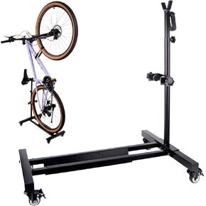 Bike Rack Upright Bike Stand, Safe & Secure Stand Bicycle Storage Vertical Bike Stand with Moving Swivel Wheel Vertical Bike Rack Steady Bike Rack For Garage & Apartment for Wheels Sizes Up To 29"