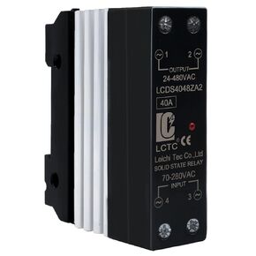 120VAC Solid State Relay DIN RAIN AC (INPUT 70-280V AC OUTPUT 24-480V AC) مع OPTOCOUPLER بالوعة الحرارية ، 40A (AC إلى AC 40A)