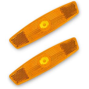 Bicycle Wheel Reflectors JIS/BS/AS/CPSC 2pcs Warning MTB Road (Amber)