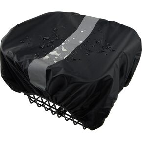 35L Bicycle Basket Waterproof Rain Cover with Reflective Strip Bicycle Rear Rack Rain Cover Bike Trunk Rain Cover Black