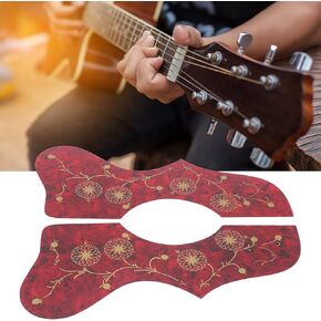Hard Plastic Pickguard, Self-adhesive Guitar Protection Plate Guitar Guard for Acoustic(red)