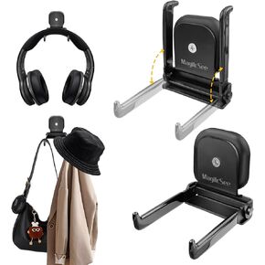 Magnetic Hooks Heavy Duty Folding Coat Hooks Scratch-Free,Versatile Strong Magnets Hanger to Hang Towel Coats Grills Utensils for Cruise Cabins,Refrigerator,Garage, 2 Pack