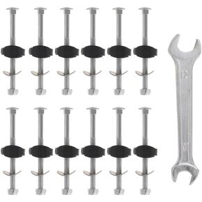 12PCS Trampoline Screws Silver with Wrench with Open End Wrench Trampoline Screws Replacement Parts Steel Trampoline Anti Backup Anti Loosening Tool for Trampolines Baby Cribs Bunk Beds