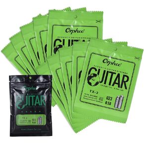 Acoustic Guitar 3rd String, TX-3 Single String Replacement for Acoustic Folk Guitar 3rd G-String (.023) 10-Pack High-Carbon Steel Core 75/25 Phosphor Bronze Extra Light Tension