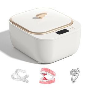 Ultrasonic Retainer Cleaner 48kHz Professional Portable 3 Speed Ultrasonic Jewelry Cleaner for Dental Retainer, Mouth Guard, Braces, Watch, Ring, Jewelry Cleaner Ultrasonic Machine 250ml Household