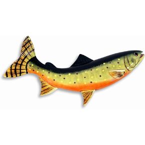 LX Handpainted Brown Brook Trout Wall Mount Decor Plaque Game Fish Replica 18"