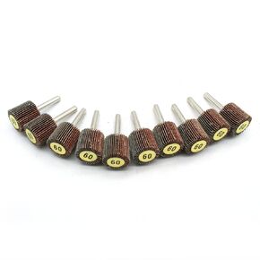 TMAX 10 Pack 60 Grit Coarse Flap Wheel High Performance Aluminum Oxide 1 Inch Diameter 1 Inch High 1/4 Inch Shank