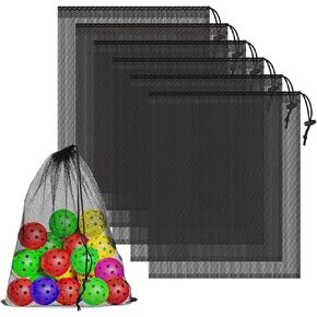 6 Pcs Mesh Bags Drawstring, 14x17 Inch Mesh Bag Drawstring with Lock, Multipurpose Mesh Bags Storage Mesh Gym Bag for Balls, Beach, Laundry