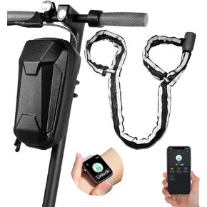 Scooter Chain Lock, Anweller Electric Scooter Accessories, Fingerprint Keyless Biometric Smart Bluetooth App Electronic Digital Heavy Duty Anti Theft Bike Lock