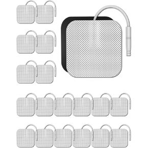 TENS Unit Electrode Pads with Reusable Self-Adhesive Performance, Replacement Pads Compatible with TENS Use 2mm Lead Wires Such as Brand TENS 7000/3000, AUVON, Neocarbon, Nicwell Care