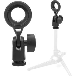 Microphone Holder with, Easy Install Removable for Recording Studio, Supports 180 Adjustment, Compact Size, Black