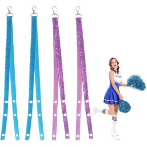 4Pcs Pom Pom Holder for Cheerleaders, Cheer Bow Holder for Backpack Protect Cheerleading Pom Poms, Perfect Accessory for Cheerleaders, Cheer Girls Sports Gifts(Blue & Purple)
