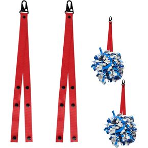 2pcs Cheer Pom Holder, Adjustable Pom Pom Holder Straps Cheerleading Pom Pom Holder Pom Holder for Backpack Cheerleading Accessories for Teen Girls Sports(Red)