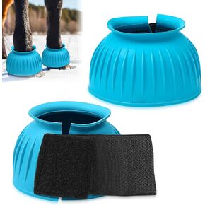 Abbylike 1 Pair Horse Bell Boots Protect Against Hoof Impact Trauma Rubber Bell Boot for Horse Cute Horse Boots Horse Care Boots for Turnout No Rub Design Quick Wrap Hook and Loop
