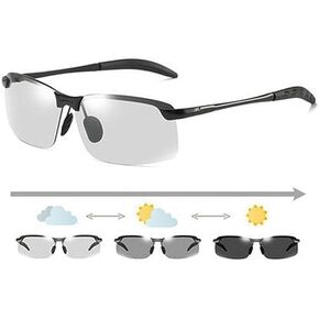 White-black Polarized Photochromic Sunglasses UV400 Sports Sunglasses Day and Night Driving Glasses Ultra-Light Sun Glasses Eyewear Cycling Glasses Goggles