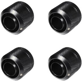 Barrow G1/4" to 3/8" ID, 1/2" OD Compression Fitting for Soft Tubing, Black, 4-pack