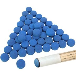 YuCool 50 Pieces Pool Billiard Cue Tips, Pool Cue Tips Replacement Kit and Snooker-Blue