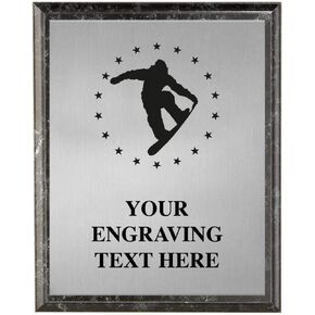 Snowboarding Plaques, Personalized Snowboard Trophy Plaque Award, Great Custom Engraved Snowboarder Awards Prime