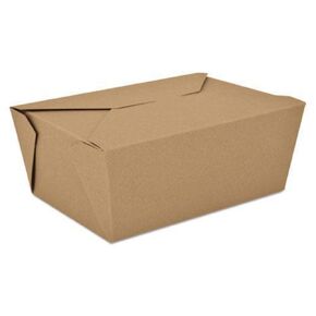 Southern Champion Tray 0764 #4 ChampPak Retro Take-Out Container, Kraft Paperboard with Poly Coated Inside, 7-3/4" L x 5-1/2" W x 3-1/2" H (Pack of 160)